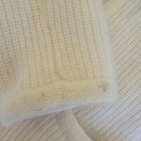 SUSAN BRISTOL Cream Wool Blend Embroidered Flowers Patch Pocket Open Cardigan M - Picture 5 of 11